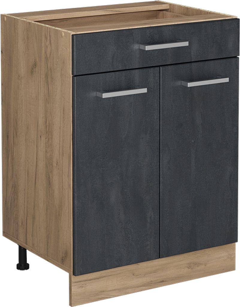 Küchenunterschrank Vicco R-Line Schwarz Beton 60 cm ohne Produktbild 