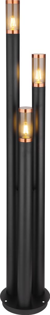 Globo Lighting Außenleuchte Edelstahl schwarz, 3x E27