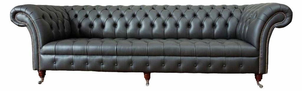 Luxus Viersitzer Sofa 4 Sitzer Wohnzimmer Chesterfield Englische Stoff Design