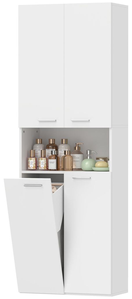 HOMCOM Badezimmerschrank, Hochschrank mit ausklappbarem Produktbild 