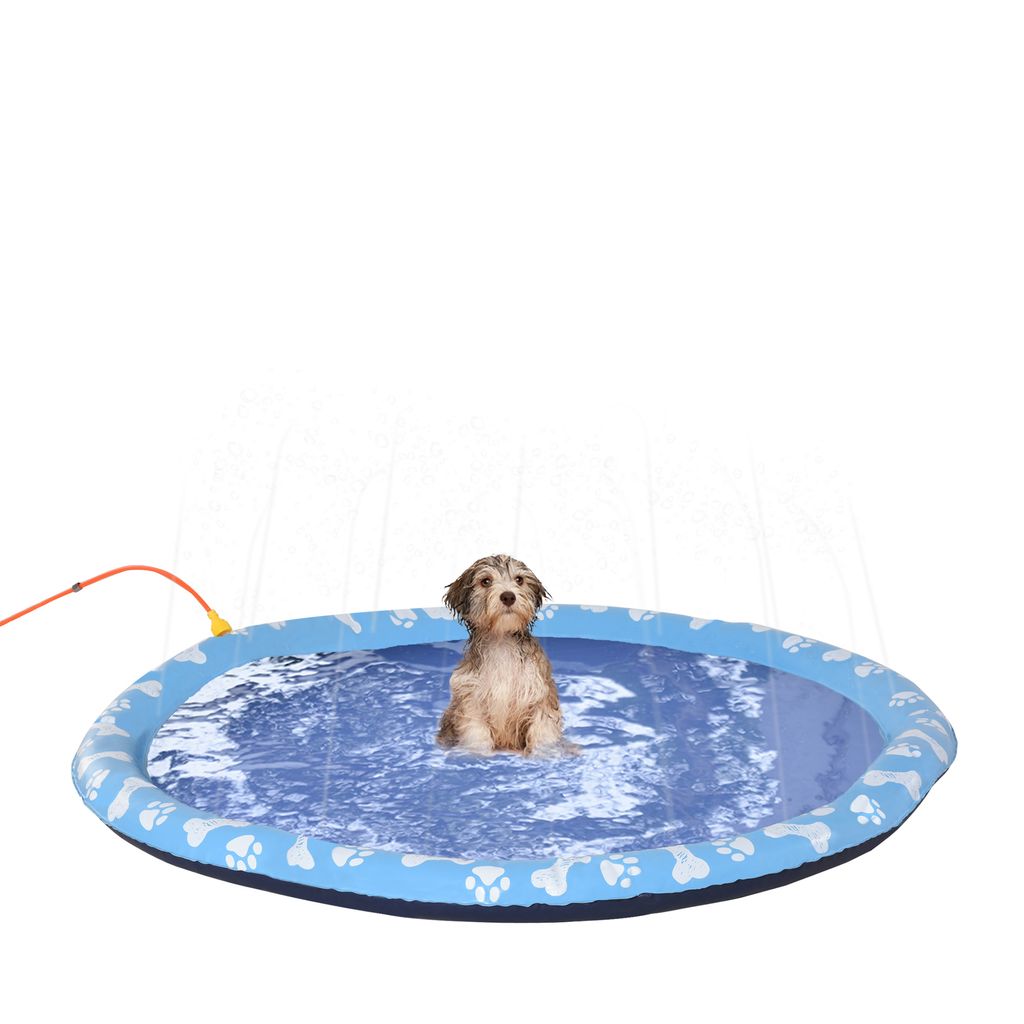 Wasser Spielmatte für kinder& Hunde 170cm Rutschfeste Sprinkler Play Matte, 
