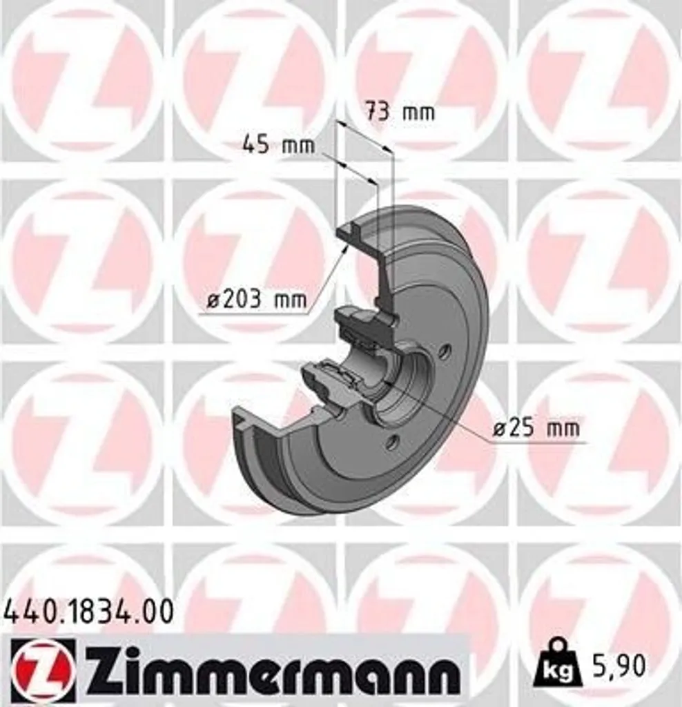 Tambour de frein haute performance Zimmermann avec roulement série 206 SW