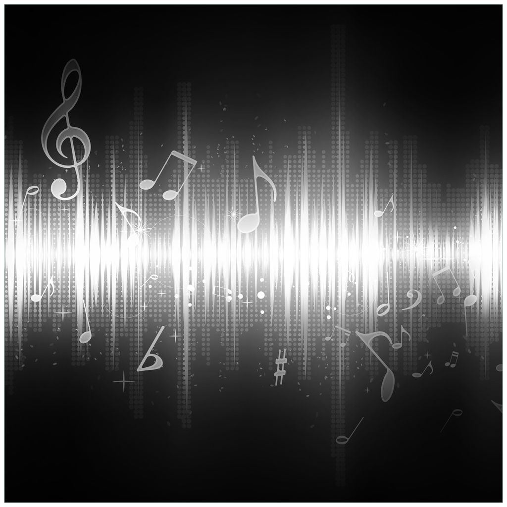 Wallario Möbeldesign / Aufkleber, geeignet für Ikea Lack Tisch - Noten der Musik in schwarz und weiß in 55 x 55 cm