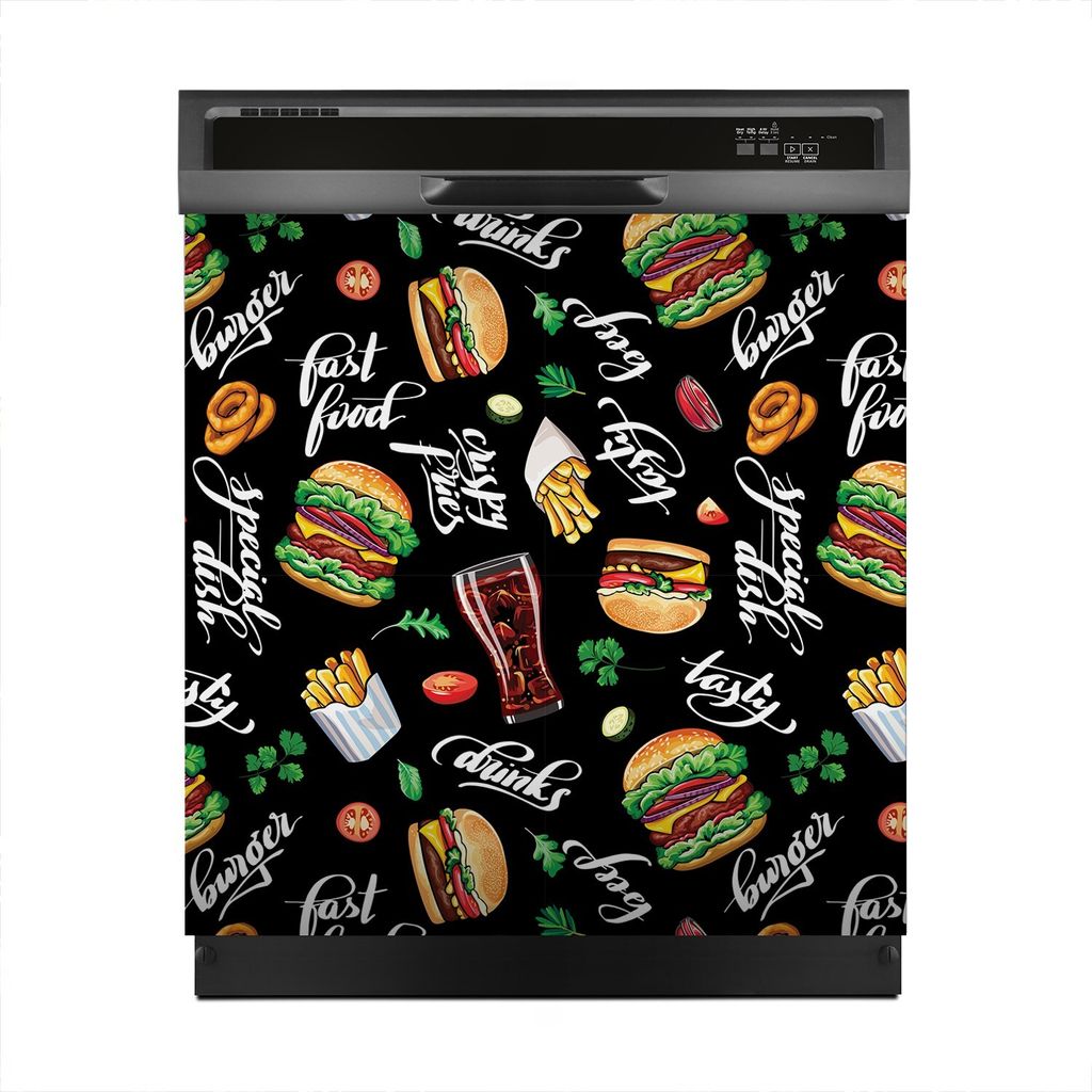 Aufkleber sticker 60x60 cm Dekorative folie Spülmaschine - Fast Food