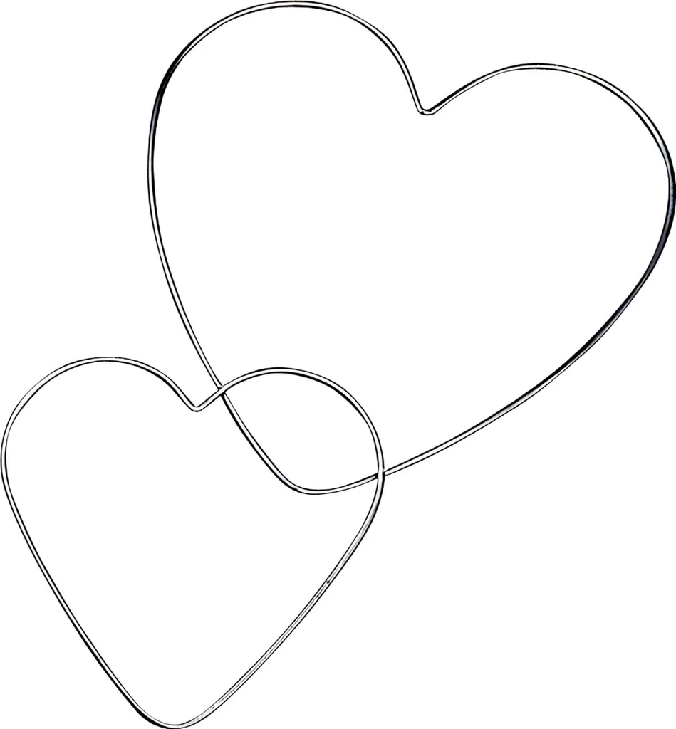 Support cœur métallique argenté 28 cm pour art floral et DIY créatif