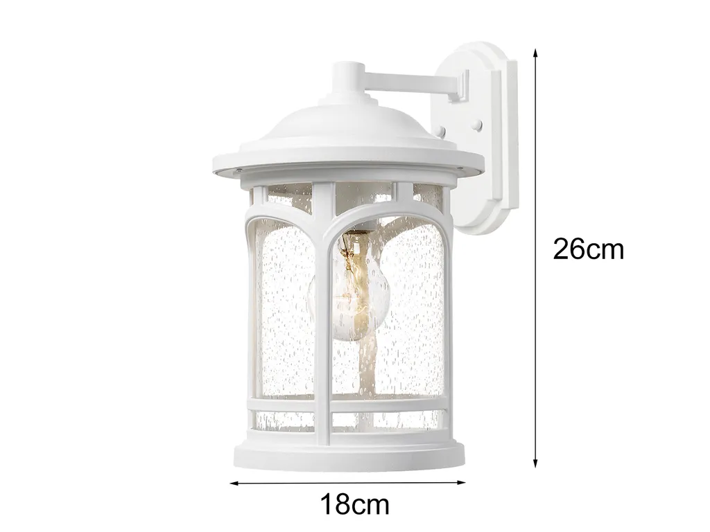 Applique d'extérieur robuste E27 60W blanche Marblehead étanche IP44 - 9