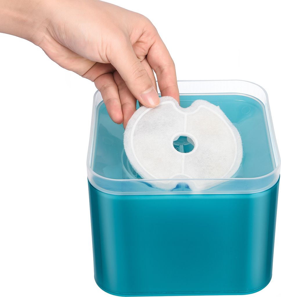 Veken Katzenbrunnen-Filter Set – 16 Filter & 16 Schwämme Inkl. Reinigungsbürsten