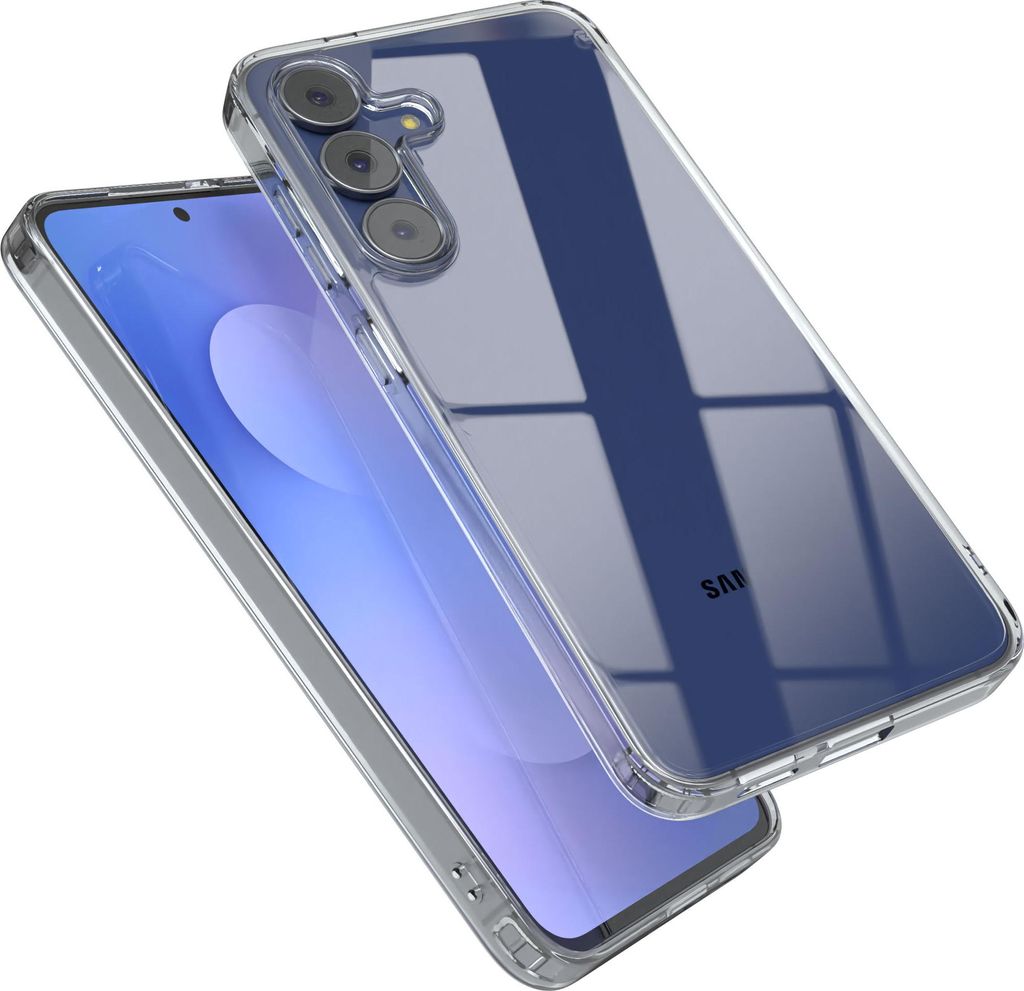 EAZY CASE Clear Hülle kompatibel mit Samsung Galaxy S25 FE, Schutzhülle Silikon, dünnes Cover, Slimcover Handyhülle, Backcover Transparent