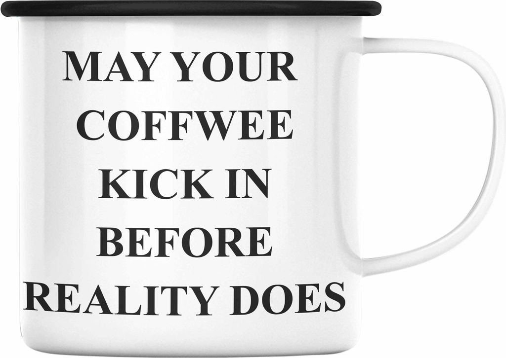 Trendation - Lustige Emaille Tasse mit Spruch für Frauen Männer Arbeit Büro Lustig Emaille Tassen Becher mit Sprüchen Kollegin Geschenk Sarkasm...