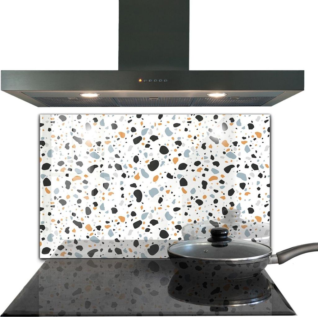Spritzschutz aus Glas Küchenrückwand - Wandschutz für Herd und Spüle - 100x70 cm - Terrazzo