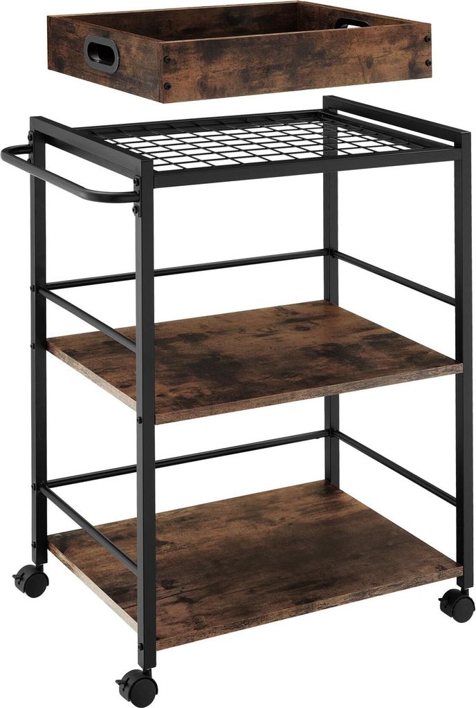 Worcester servírovací vozík 65x41,5x87cm - Průmyslové dřevo Obrázek produktu 