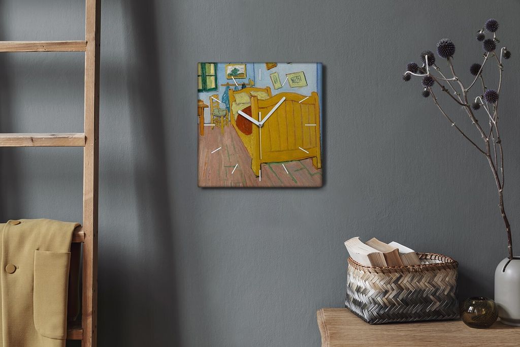 Coloray Hodiny Unikátní 30x30 cm Tiché hodiny Pro obývací pokoj a kuchyň Nástěnné hodiny Plátno Bílé ručičky hodin - Ložnice v Arle...