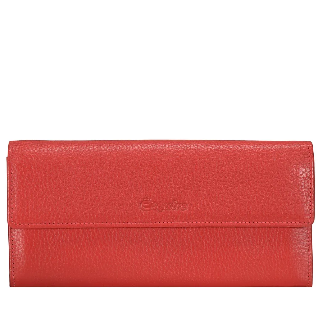 Porte-Monnaie Cuir Rouge Primavera Esquire avec Compartiments Multiples - 4