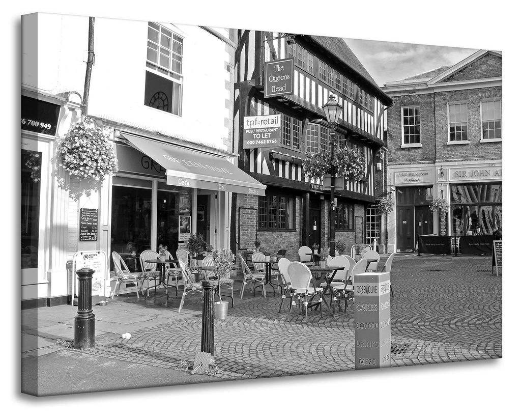 Leinwanddruck Architektur Café 90x60 cm