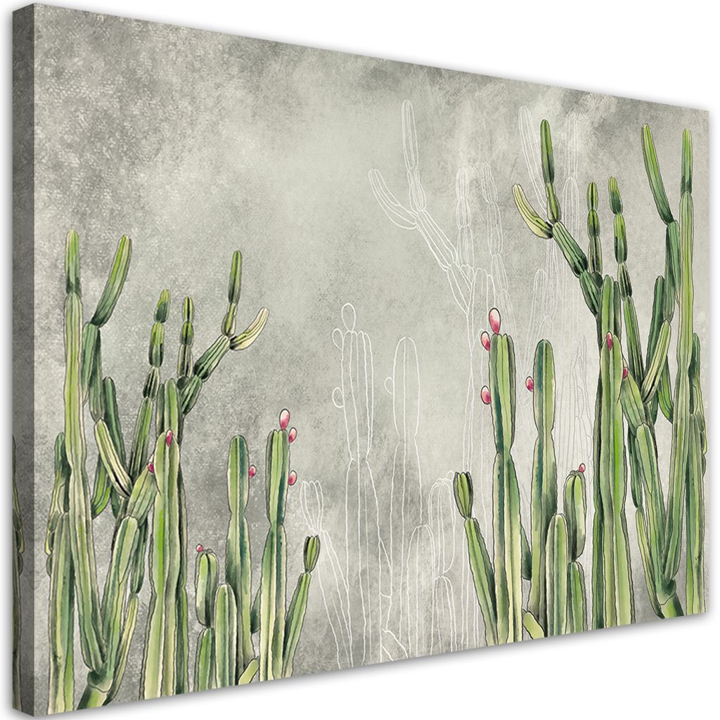 Leinwandbild Großer Wüstenkaktus 60x40 Feeby Rosa bild für die wand bereit zum aufhängen