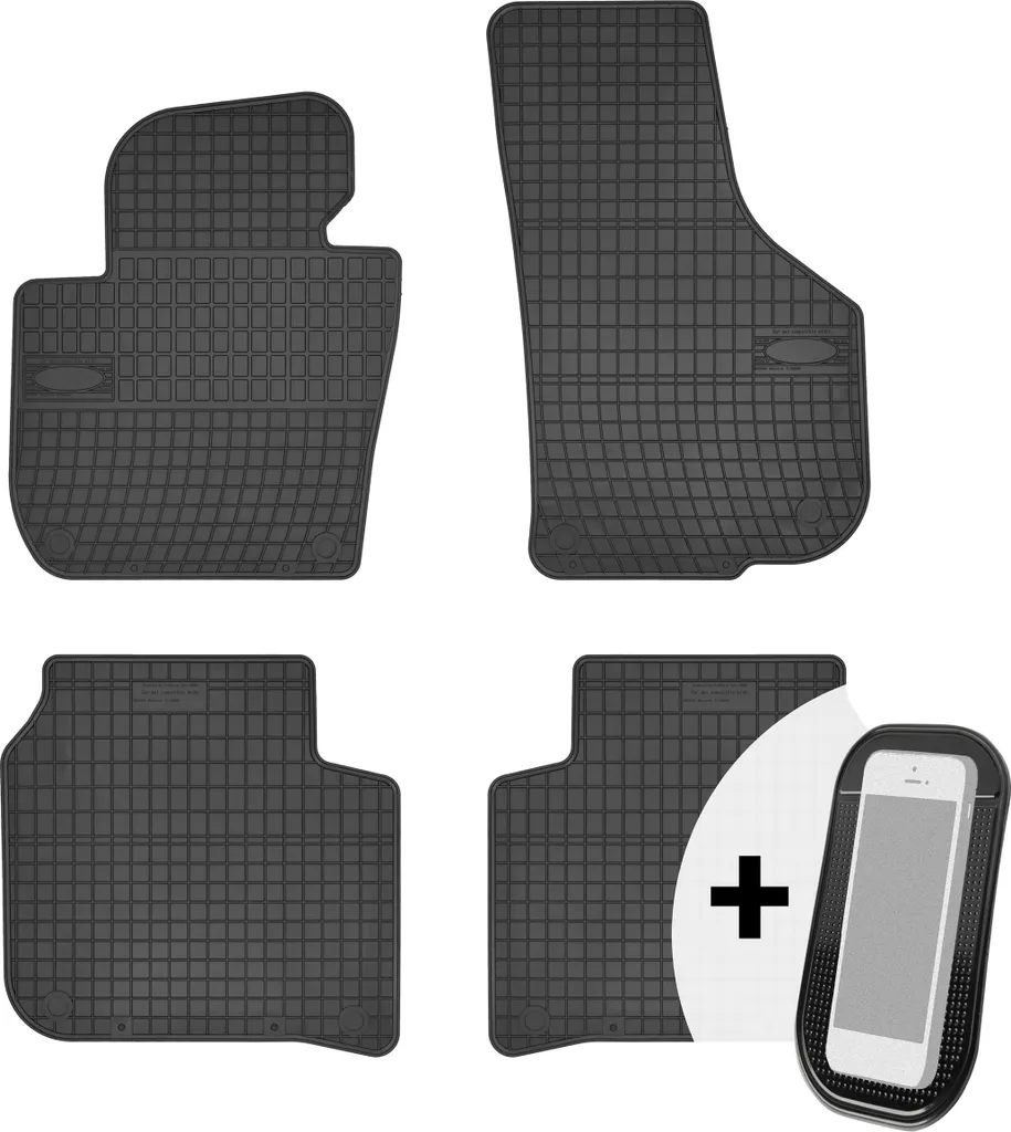 Set 4 Tappetini Auto Gomma per Skoda Superb II 2008-2015 Su Misura