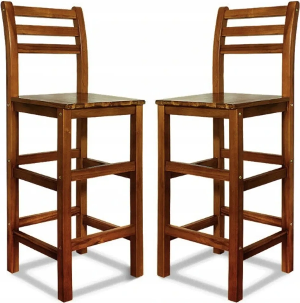 Tabouret de bar stable et confortable avec repose-pieds intégré x2