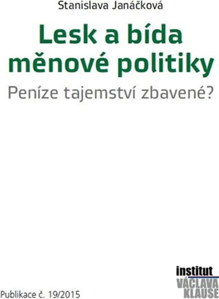 Livre economie politique monétaire Stanislava Janackova broché neuf