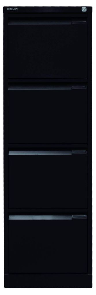 BISLEY Hängeregistraturschrank schwarz 4 Schubladen 41,3 x 62,2 x 132,1 cm