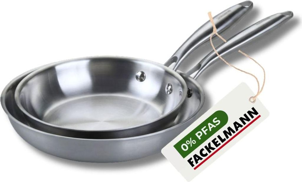 Set de 2 poêles de cuisson 24/28 cm en inox sans  Image du produit 