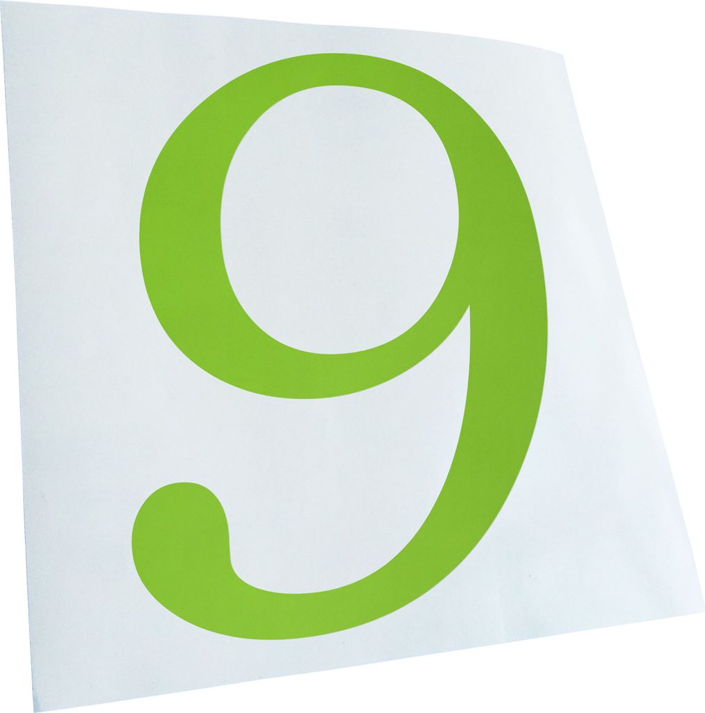 Kiwistar - Autoaufkleber - Zahl 9 - Zahlen Nummern Heckscheibe - Aufkleber für Auto Kfz Fahrrad, LKW, Truck Mofa