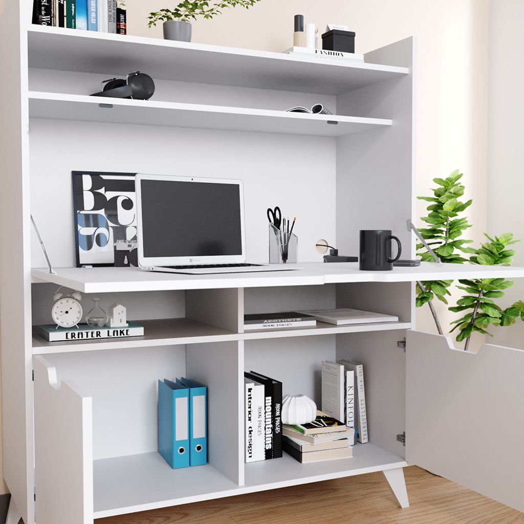 Vicco Sekretär Schreibtisch Berdi, 110 x 45 cm, Weiß Produktbild 5