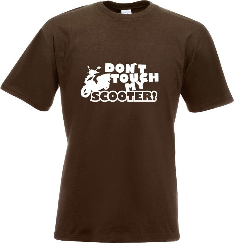 Kiwistar - T-Shirt - Chocolate - Dont Touch Scooter Design 3 Motiv Bedruckt Funshirt Design Print - mit Motiv Bedruckt - Funshirt Design - Sport - ...