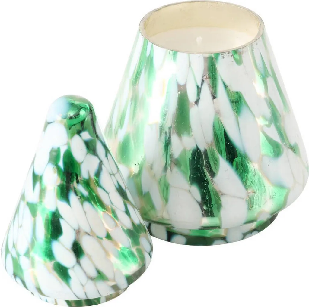 Candela Abete DOTTI in Vetro 17,5 cm | Arredo Natalizio Elegante