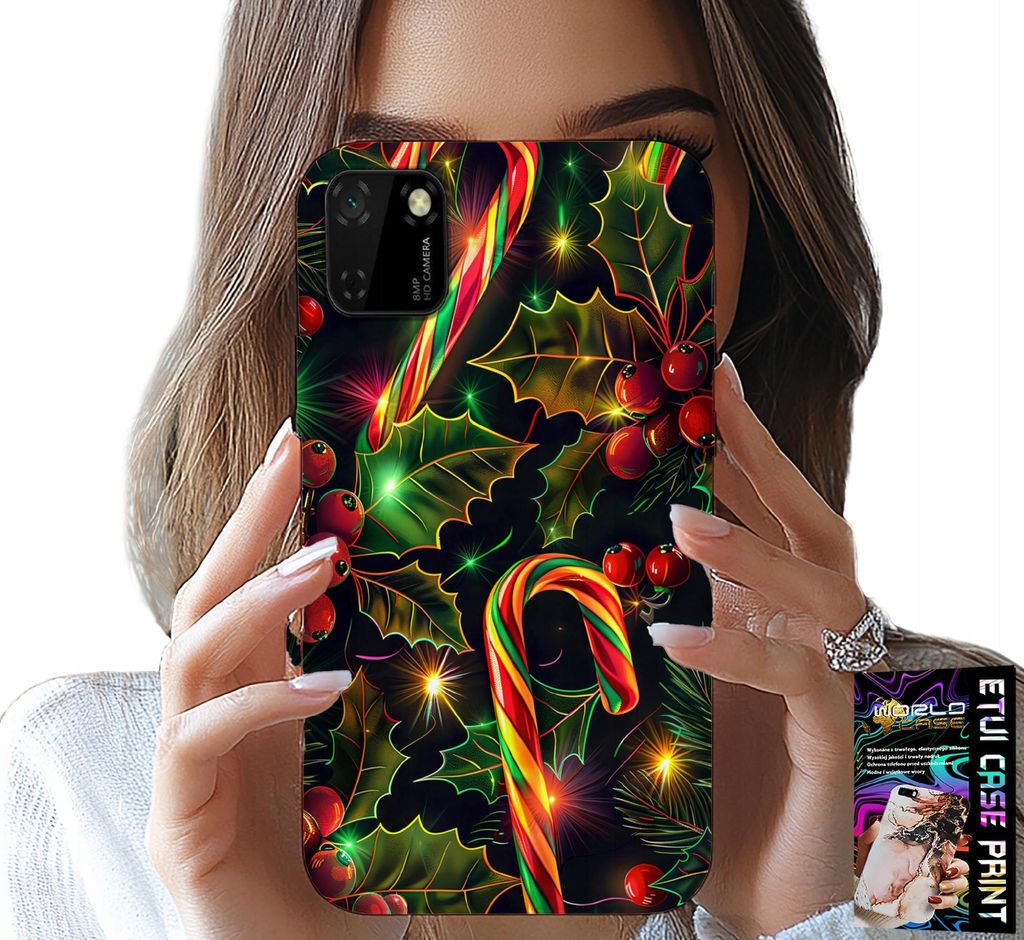 Gehäuse Für Huawei Y5P - Zuckerstange, Mistelzweig, Weihnachtsbaum + Glas