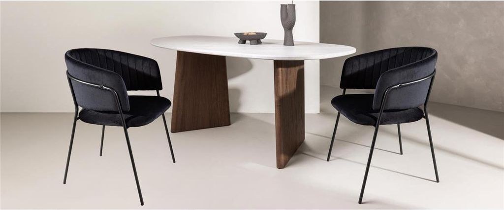 Esszimmerstühle SELMA 2er Set Esstischstühle - Stuhl in schwarz