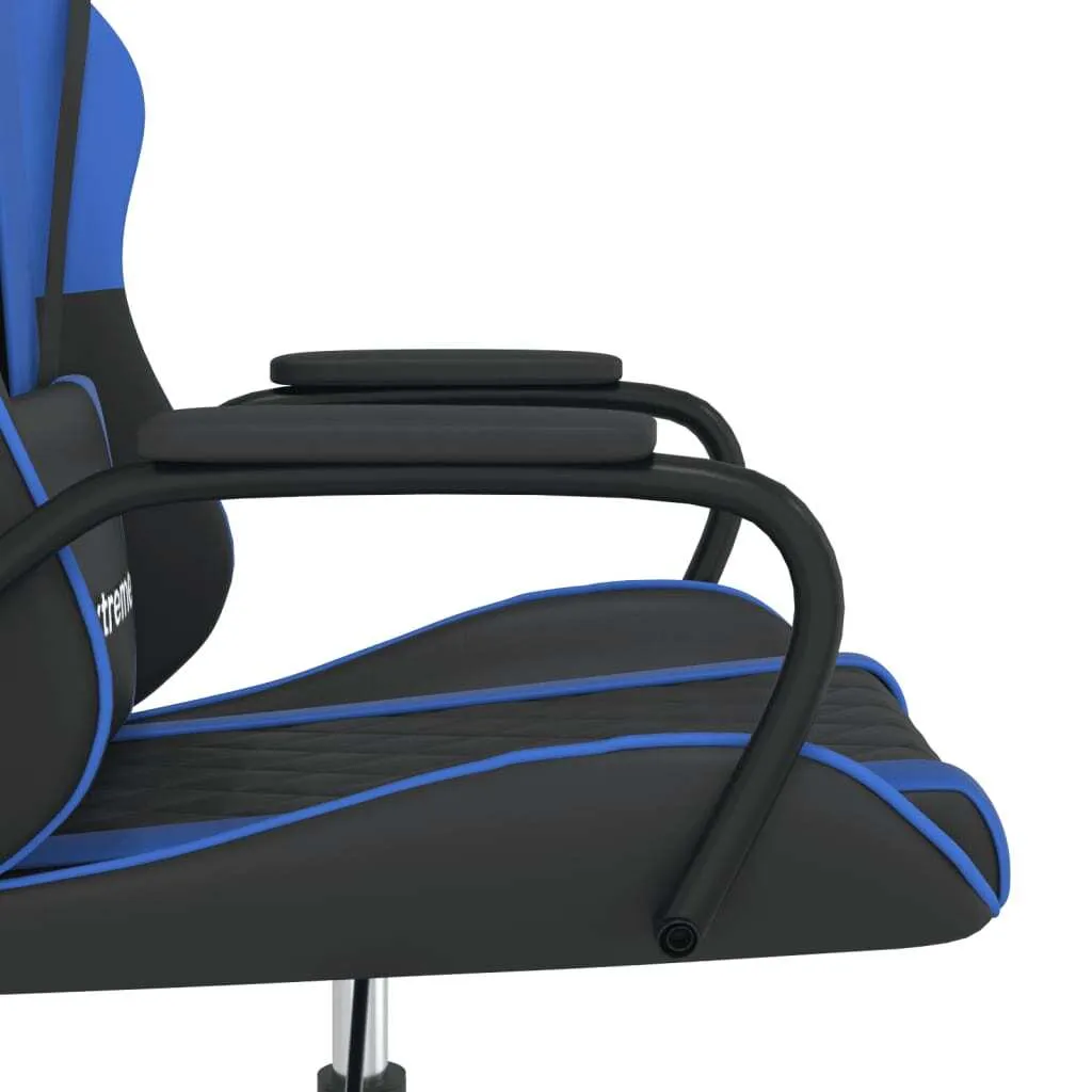 Sedia da Gioco vidaXL con Massaggio USB - Upgrade Setup Nero/Blu - 8