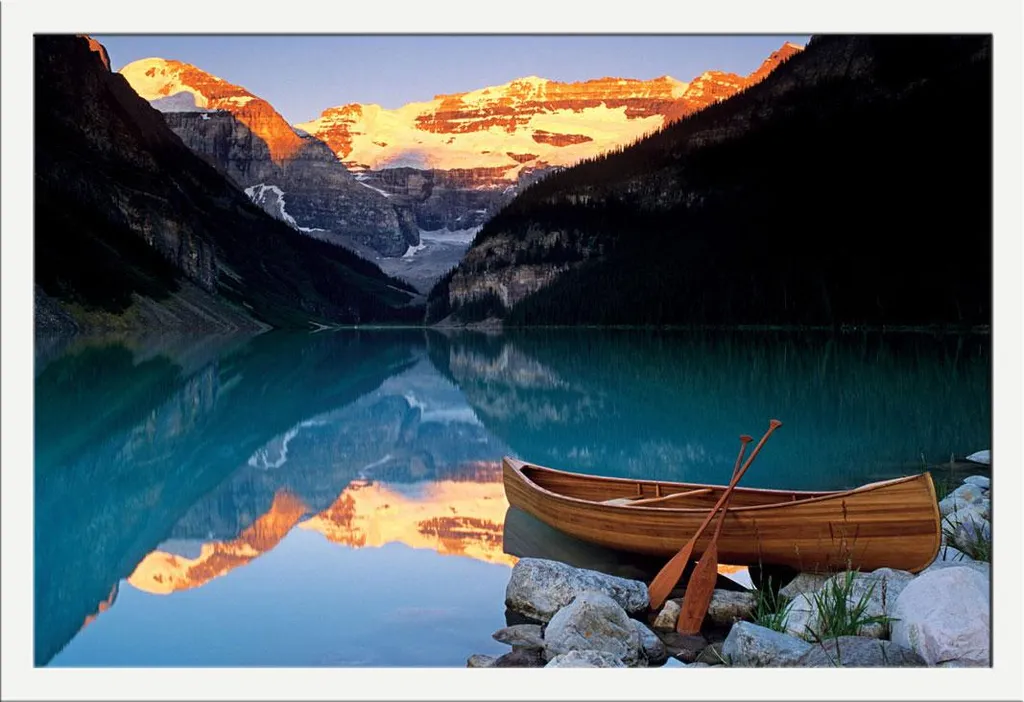 Poster Banff Canada Lac Louise avec Cadre Shinsuke Blanc Maxi MDF 61x91