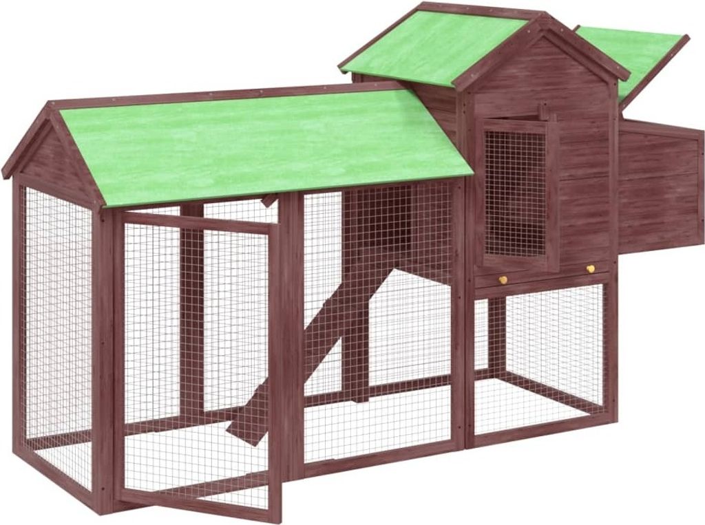 vidaXL Hühnerstall Mokka 193x65x117 cm Massivholz Kiefer