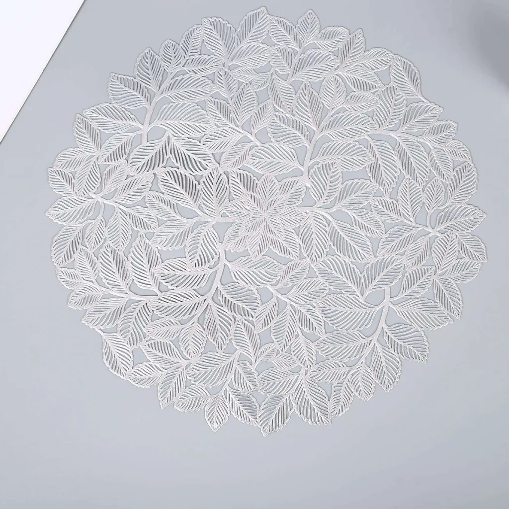 Sets de Table Argentés Design Feuille pour Décoration de Table Chic