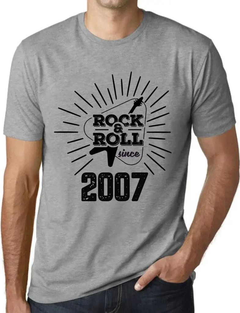 Herren Grafik T-Shirt Gitarre und Rock'n'Roll seit 2007 – Guitar and Rock & Roll Since 2007 – Geschenk 17. Geburtstag Jahrestag 17 Jahre Jubil...