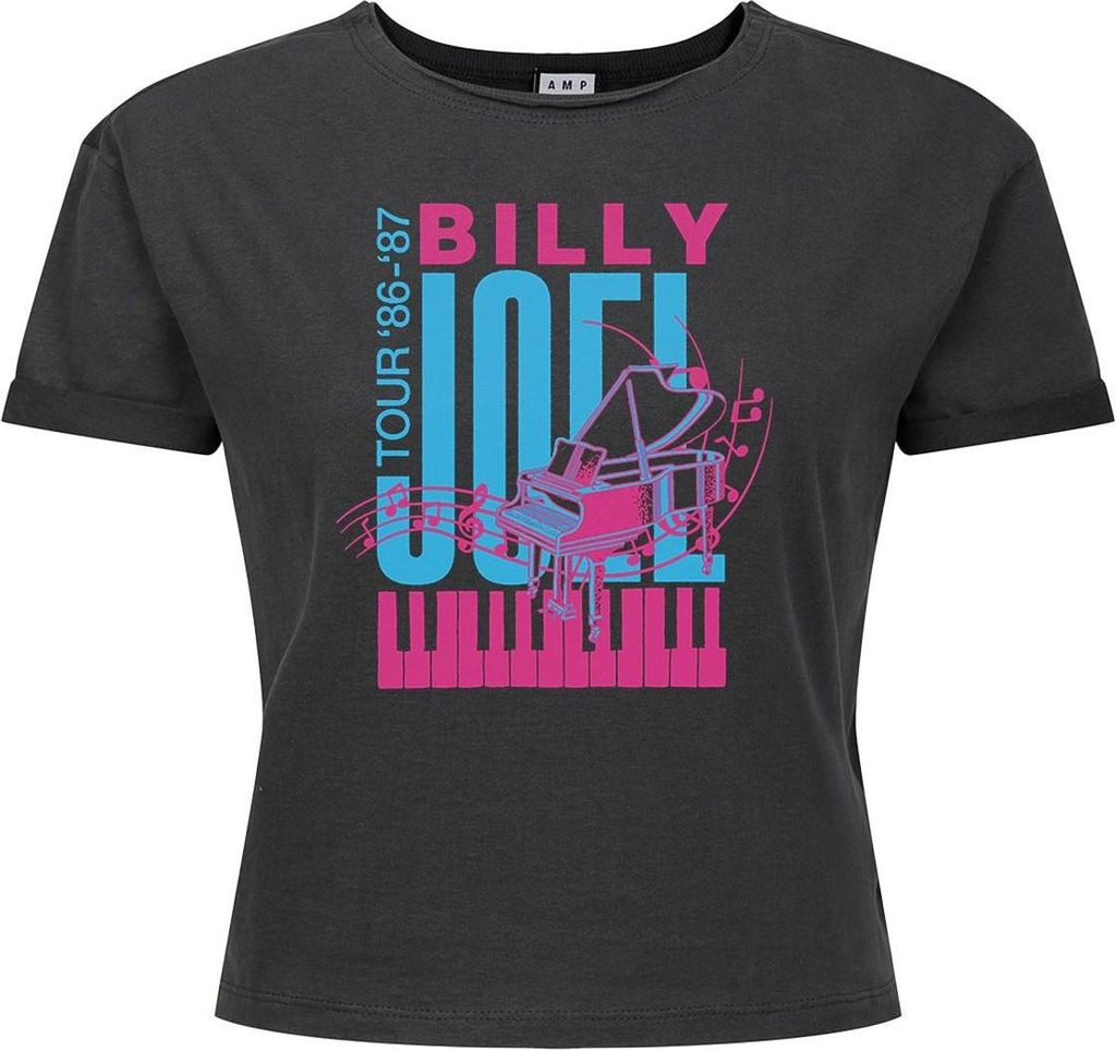 Amplified - "Piano" Kurzes Top für Damen GD4284 (S) (Holzkohle)