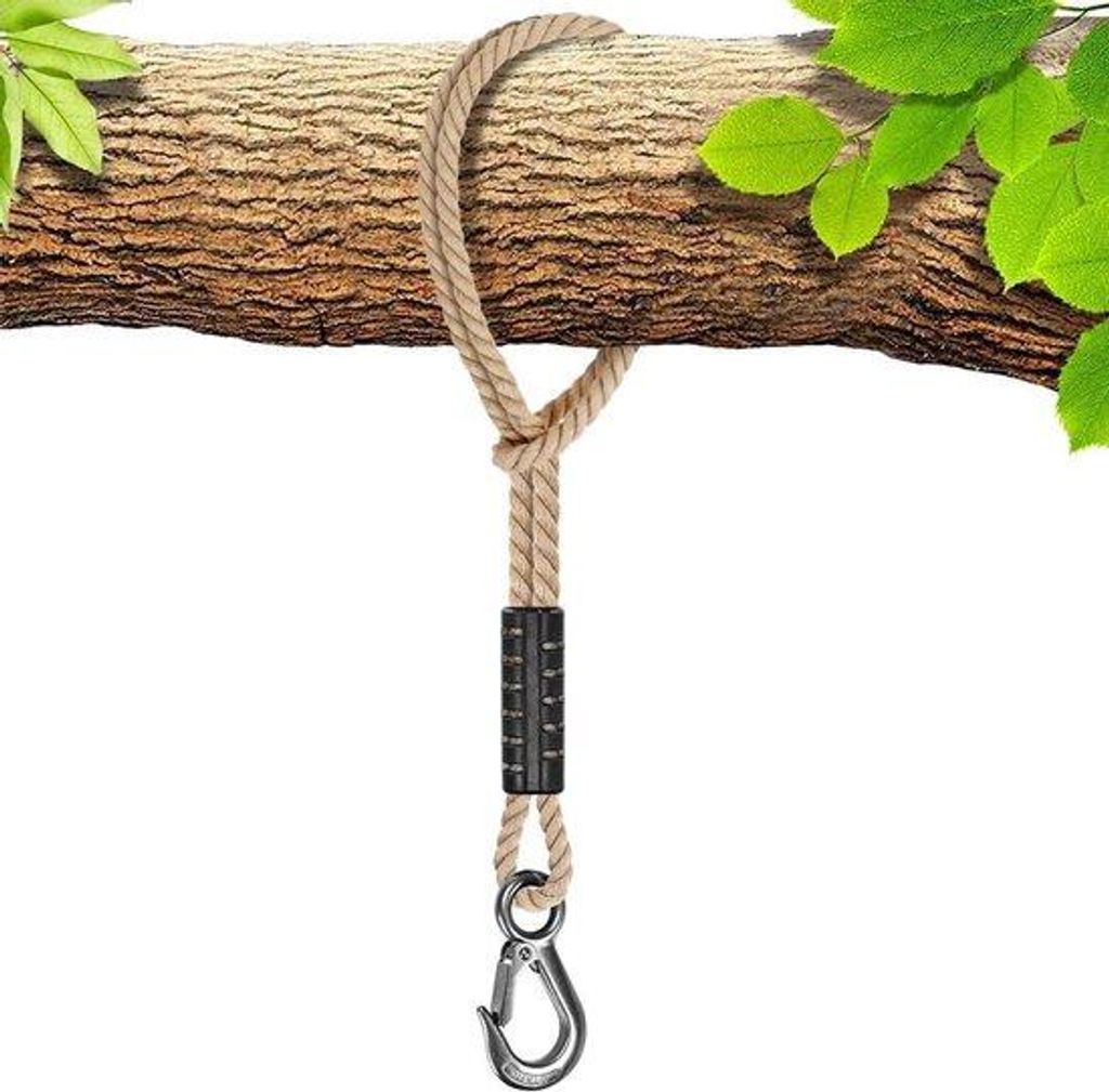 Hängematte-Sicherheitsleine - 50 cm Naturseil - 10 mm - Pflanzengarnele