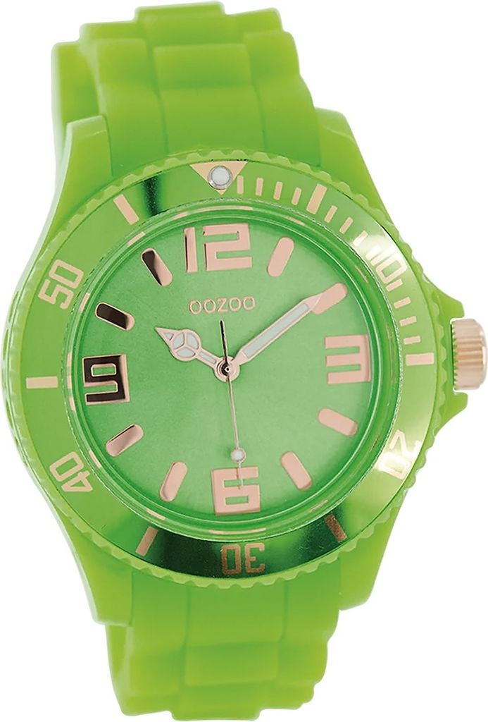 Oozoo Silikon Damen Uhr matt Analog Quarzuhr Armband grün Timepieces D2UOC5058A