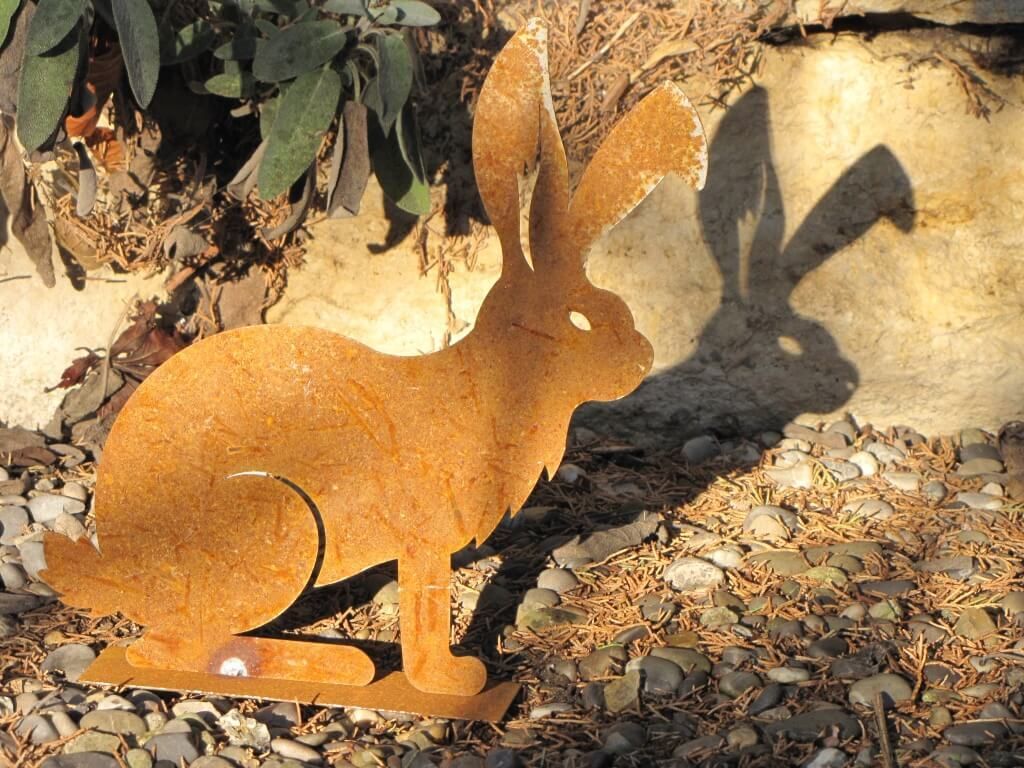 Edelrost Hase sitzend Hase sitzend - 54 cm