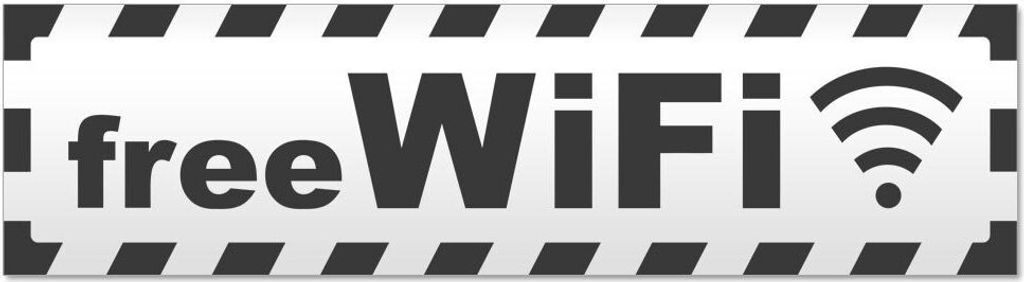 Kiwistar - Autoaufkleber - Dunkelgrau - 20 x 5,3 cm - Free WiFi gestreift - Hinweis Aufkleber Sticker für Auto, Kfz, Fahrrad, PKW, LKW