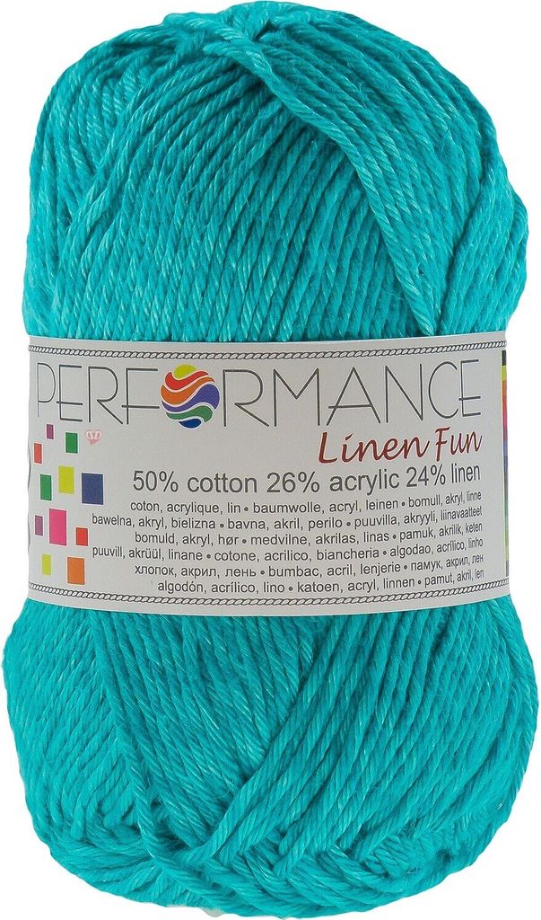 50g Strickgarn Linen Fun Mischgarn Häkelgarn Strick-Garn Farbauswahl, Farbe:131 türkis