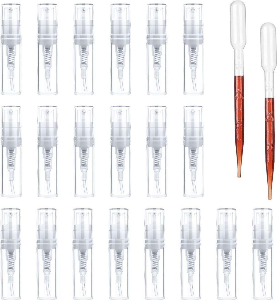 Sprühflasche - Nebelsprüher / Nachfüllbare Rollflaschen - Für Reinigung, Parfums, ätherische Öle – Reise 2ml, 20 Stück