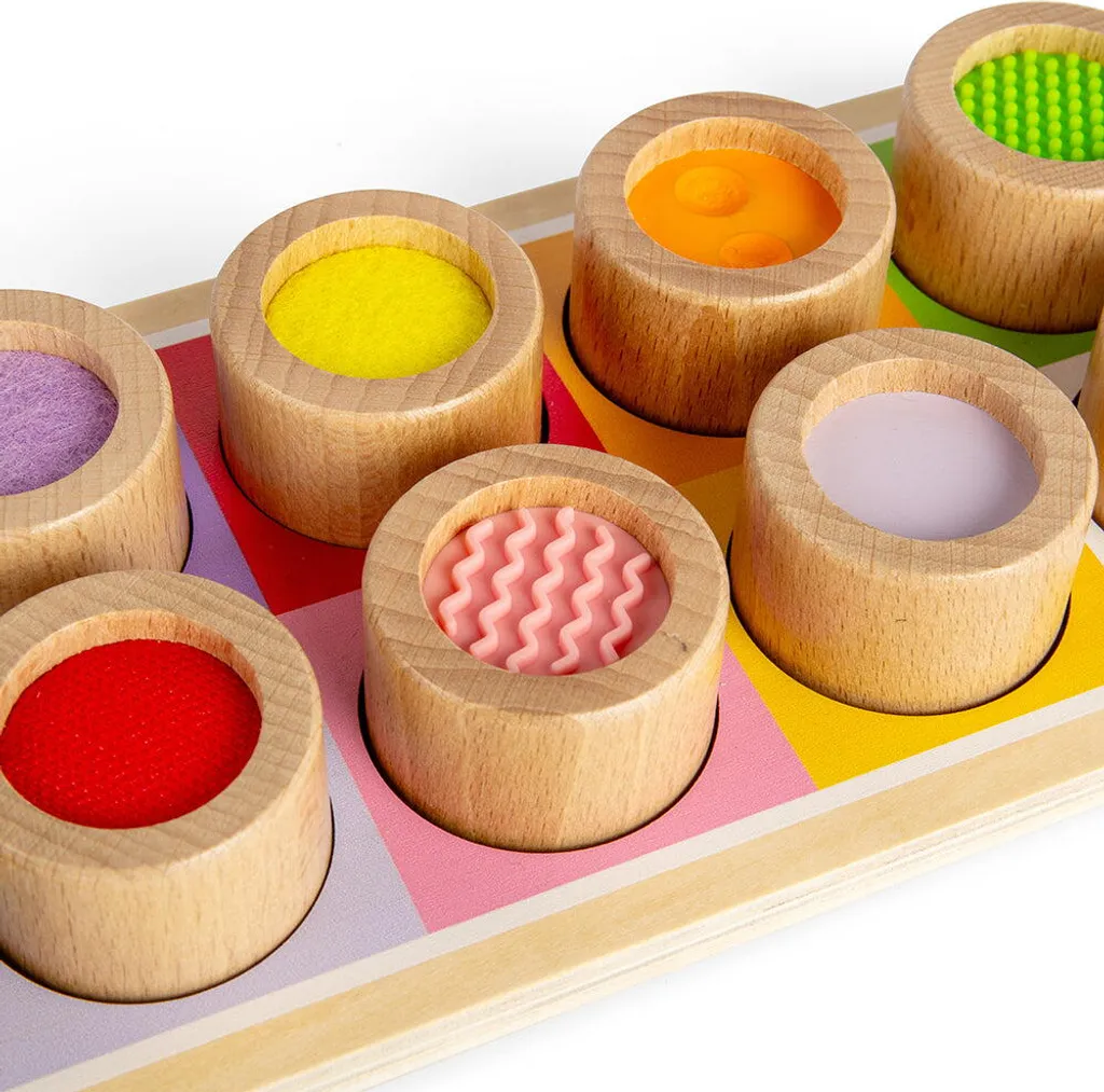 Tableau sensoriel en bois avec activités de manipulation et textures - 4