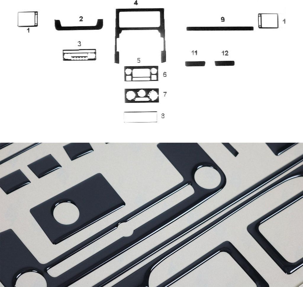 Innenraum Dekor Cockpit für Citroen Jumpy 2007-2016 Piano Schwarz Optik 12tlg