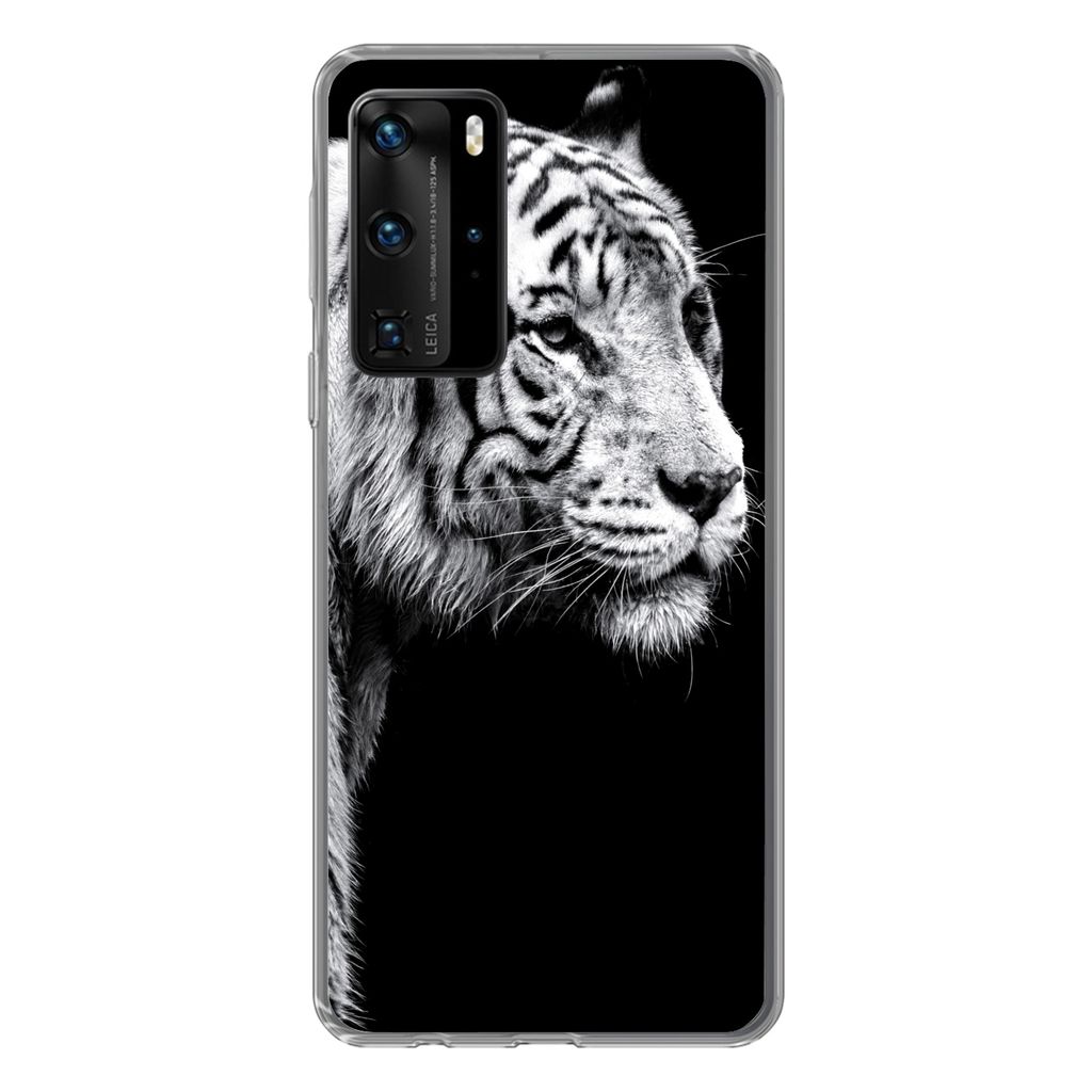 MuchoWow Handyhülle Schutzhülle Hülle für Huawei P40 Pro Tiger - Wilde Tiere - Licht Silikon Softcase Handy Hülle - Schutz