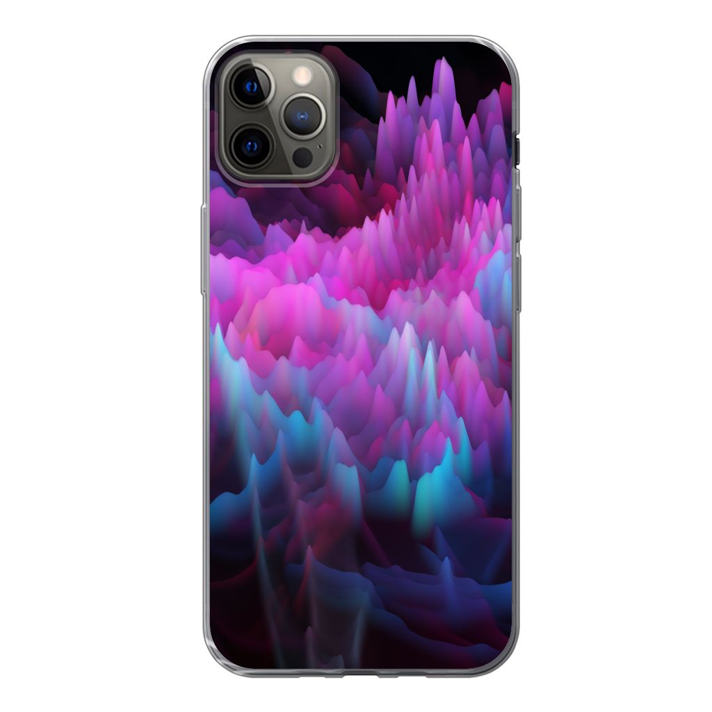 MuchoWow Handyhülle Schutzhülle Hülle für iPhone 12 Pro Max Rauch - Farbe - Abstrakt Silikon Softcase Handy Hülle - Hartschale