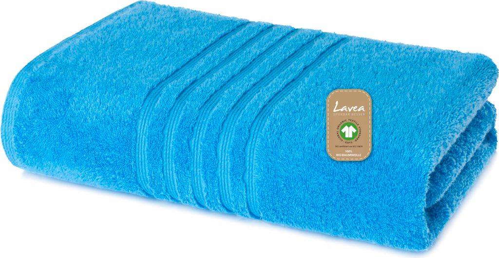 Lavea Saunatuch XXL 80x220 cm, Saunahandtuch Damen und Herren, Bali, extra großes Badetuch, Handtuch Sauna Baden Duschen, 100% GOTS Baumwolle, P...
