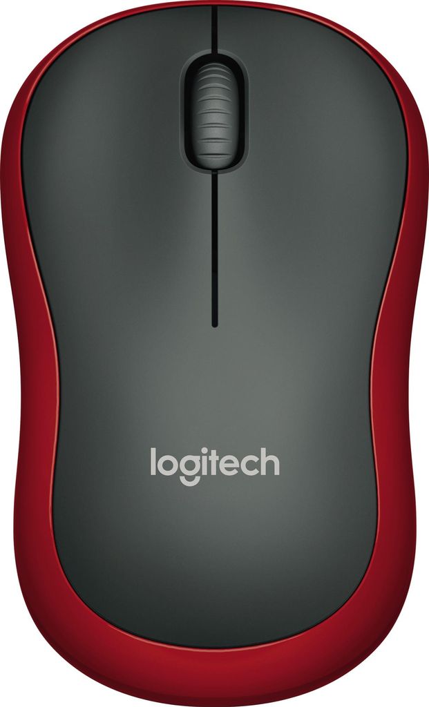 Logitech M 185 Cordless Notebook Mouse USB schwarz / rot Produktbild 