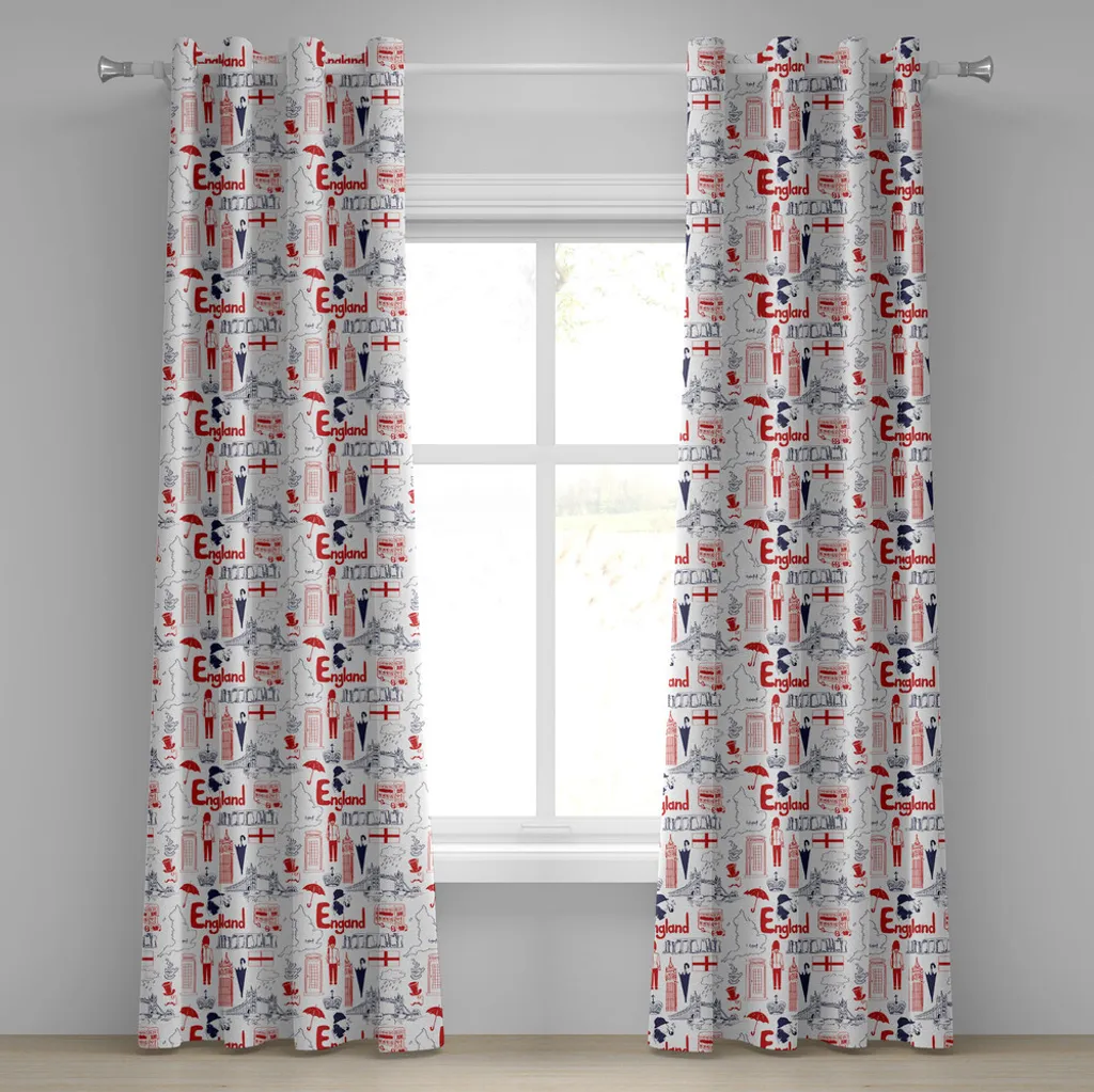Rideau Londres pour salon style British 2 panneaux 280x245cm élégant