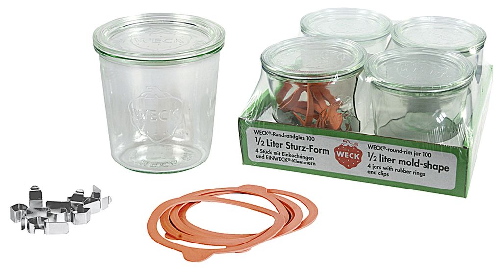 WECK Sturzglas 0,50ltr.4erTray 121003 4011162742802 Immagine del prodotto 